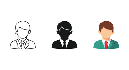 Various male businessman avatars in different styles