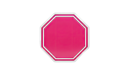 Pink Stop Sign Isolated on White Background