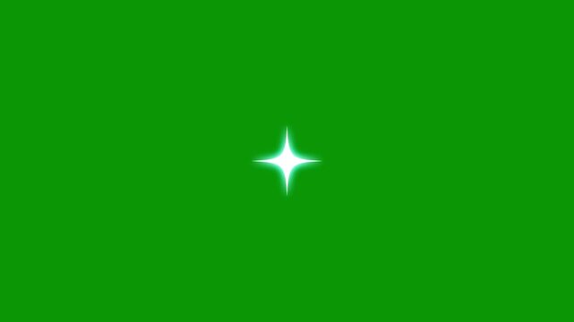Twinkle star glitter sparkle animation with blinking white stars, flat vector doodle sparkles, glowing shine trails, perfect for festive holiday videos and chroma key backgrounds in 4K.