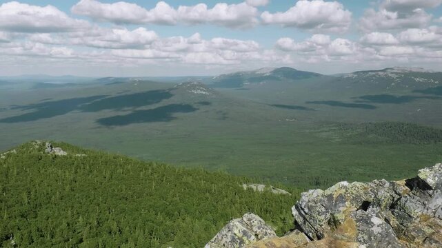 Southern Urals, Zyuratkul National Park: view of the Nurgush ridge from Bolshoy Uvan Mountain.