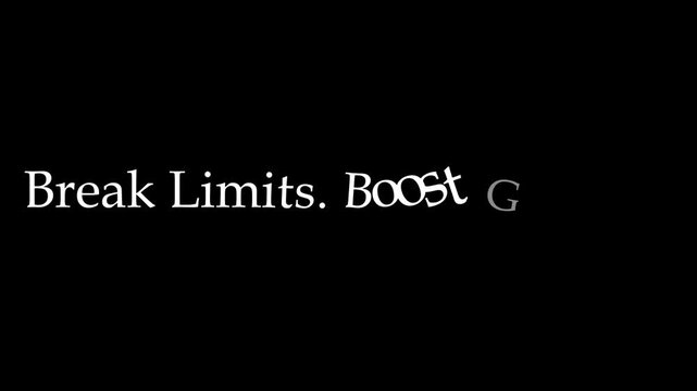 Break limits boost growth motivational quote on black background