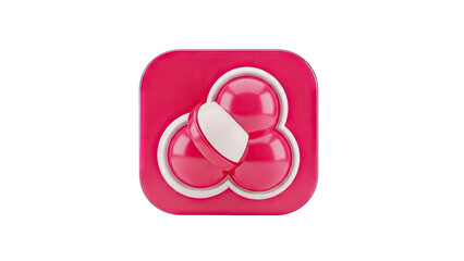 Abstract Pink and White Geometric Shapes Symbolizing Connection and Unity on Transparent Background