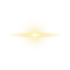 Luminous Golden Sphere with Horizontal Glow transparent background