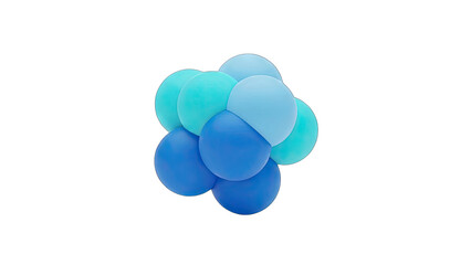 Abstract Cluster of Spheres in Shades of Blue and Cyan with Transparent Background Ideal for Digital Art and Design Projects