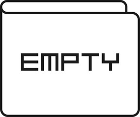 A wallet with the label Empty on it depicting financial dependency, broke and unemployment