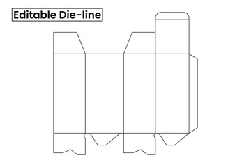 Editable dieline. label and packaging dieline design, Packaging box die-line vector illustration.