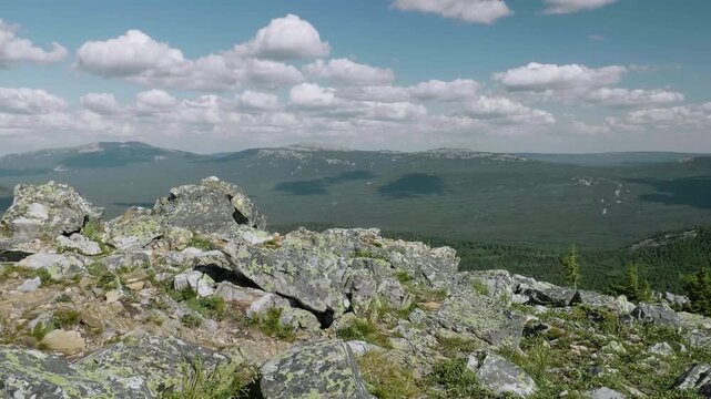 Southern Urals, Zyuratkul National Park: view of the Nurgush ridge from Bolshoy Uvan Mountain.