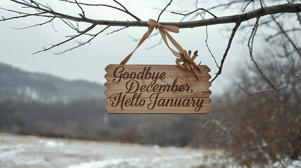  hello january signs wooden ai genrative