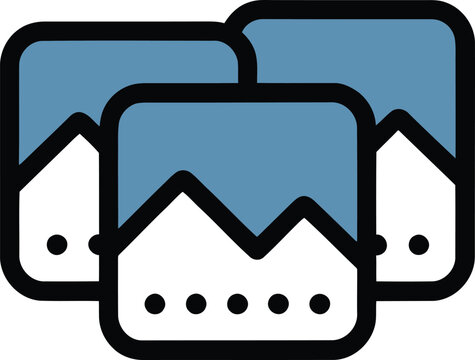 Multiple Image Stacks with Blue Color Style Depicting Various Photographic Memories