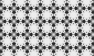 Black and White Seamless Pattern. Repeating Background. Textile. Fabric. Monochrome Wrapping. Digital Paper
