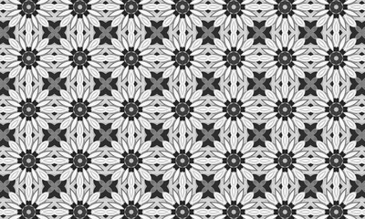 Black and White Seamless Pattern. Repeating Background. Textile. Fabric. Monochrome Wrapping. Digital Paper