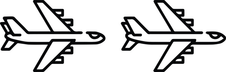 airplane icon pair black and white vector airline travel symbol