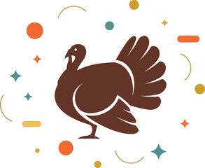 Turkey Illustration: A stylized illustration of a turkey, with a minimalist design, ready to bring warmth to the holiday season. 