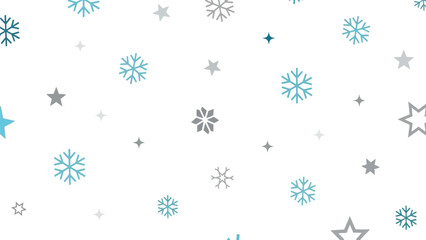 Winter Wonderland of Stars and Snowflakes: A serene and festive design showcasing a scattering of snowflakes and stars, creating a harmonious winter atmosphere. 