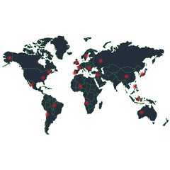 Global performance map, vector illustration.
