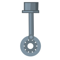 Automotive piston in action. Piston mechanism operation, vector illustration.