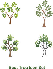 Obraz premium Best Tree Icon Set