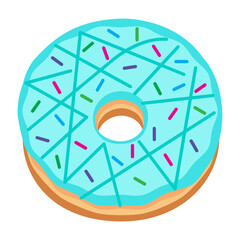 Vector graphic icon for Sprinkled donut