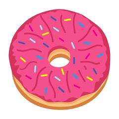 Vector graphic icon for Strawberry donut