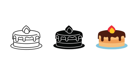 Delicious cakes with chocolate and fruit toppings