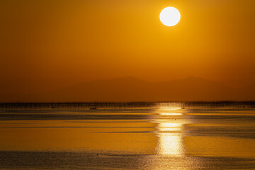 佐賀－【鹿島市から見た有明海の夕景】