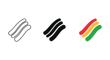 Logo design elements in different colors and styles