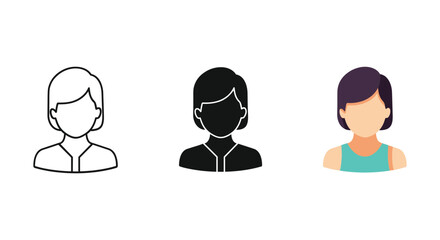 Three different user avatars in various styles