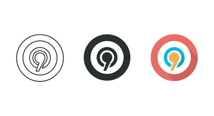 Set of three modern logo designs with location pin