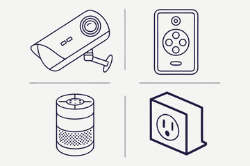 Smart Home Device Icon Set  White Background  Mini Vector SVG Design