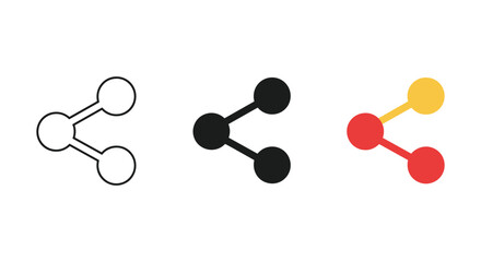 Simple molecular structure icons in different colors