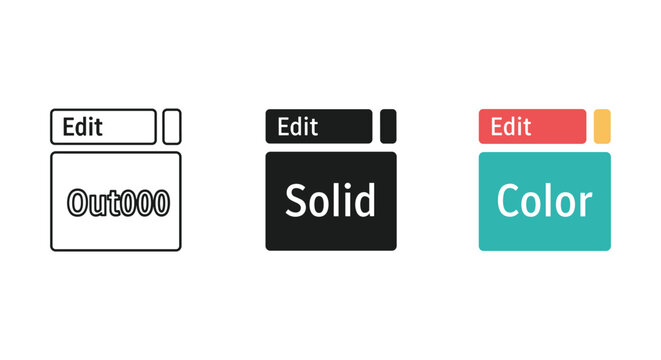 Editing options for outlined solid and colored elements