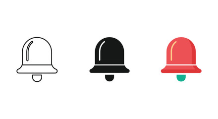 Notification bell icon set in different style