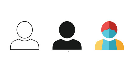 Different user profile icons in various styles