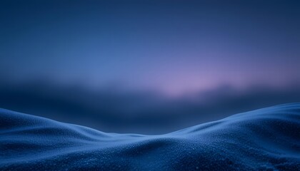 tranquil blue toned winter landscape minimalism snow covered dunes under blurry sky background