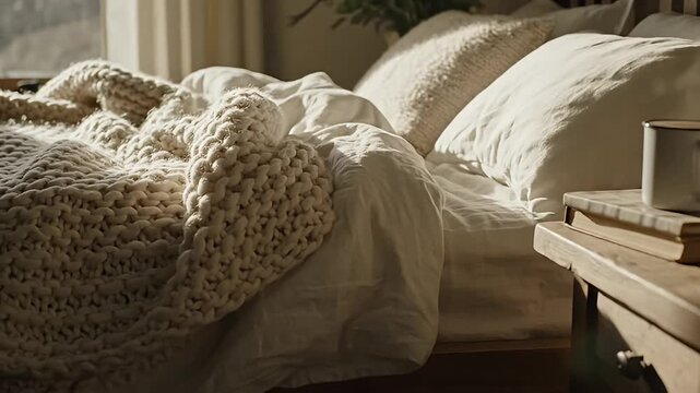 Cozy Morning Light - A Peaceful Bedroom Scene.