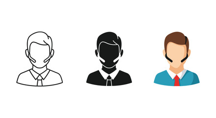 Fototapeta premium Different styles of customer service representative icons