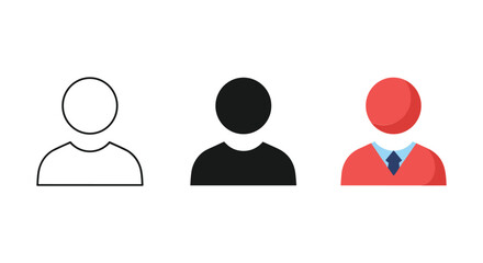 Three different user icons representing various identities