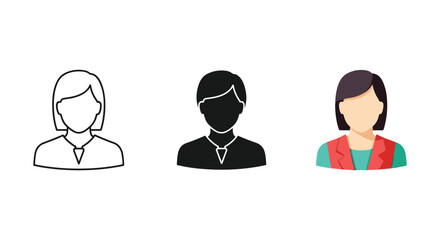 Three different user profile icons