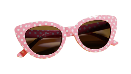 Retro Pink Polka Dot Cateye Sunglasses