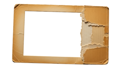 Distressed Cardboard Frame With Ripped Edges And Copy Space