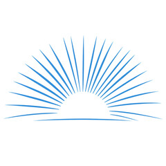 Obraz premium Radiant sunrise over horizon isolated on transparent background