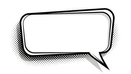 Retro Comic Book Speech Bubble with Halftone Shadow Effect, Blank and Ready for Text