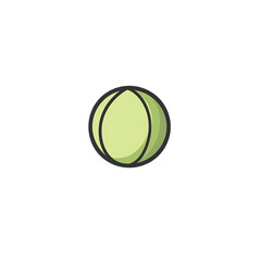 Green tennis ball isolated on transparent background