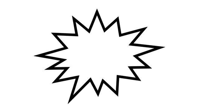 Explosion Speech Bubble Burst Shape with Sharp Jagged Edges, Empty Copy Space
