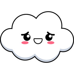 Cute Smiling Cloud Cartoon Illustration