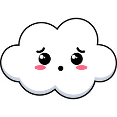 Cute Smiling Cloud Cartoon Illustration