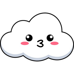 Cute Smiling Cloud Cartoon Illustration