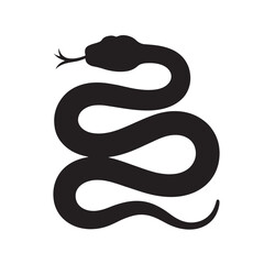 Fototapeta premium Danger and warning symbol with coiled snake, minimalist vector icon for graphic design