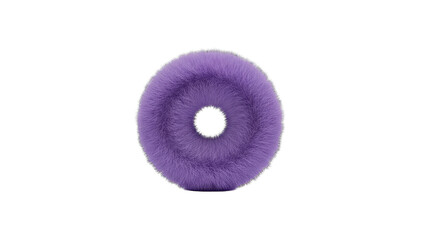 A Fluffy Purple Donut Covered in Colorful Sprinkles Isolated on a Transparent Background With Soft Lighting