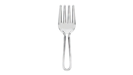 A Gleaming Silver Four-Tined Dining Fork With A Smooth Handle Set Against A Stark Black Background Showing Its Reflective Metallic Surface In High Detail